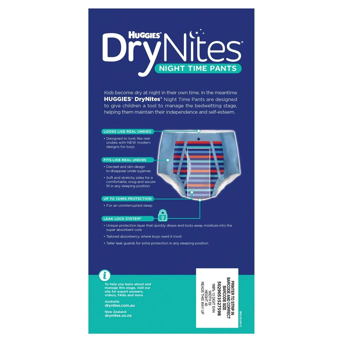 Huggies DryNites Boys 8-15 Years 8 Pack