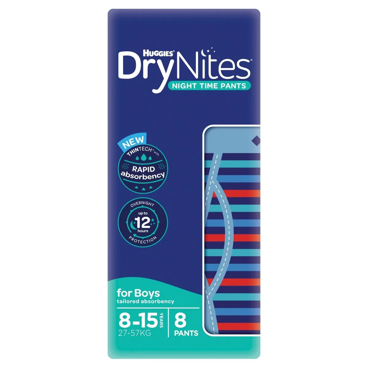 Huggies DryNites Boys 8-15 Years 8 Pack