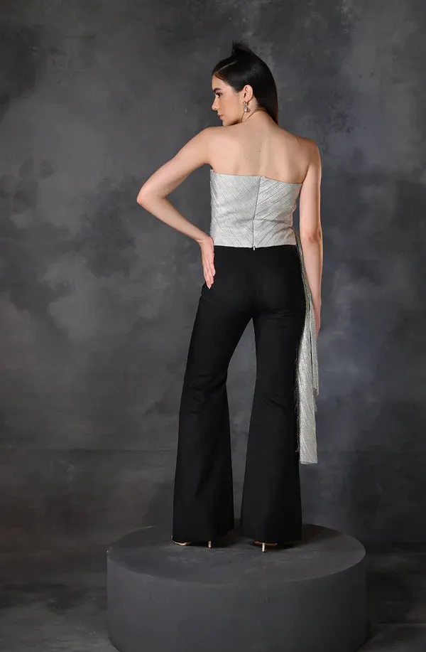 Ice Grey Drape Top