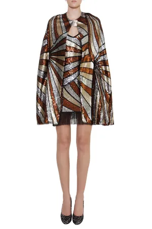 Ilona Rich Sequin Bronze Cape
