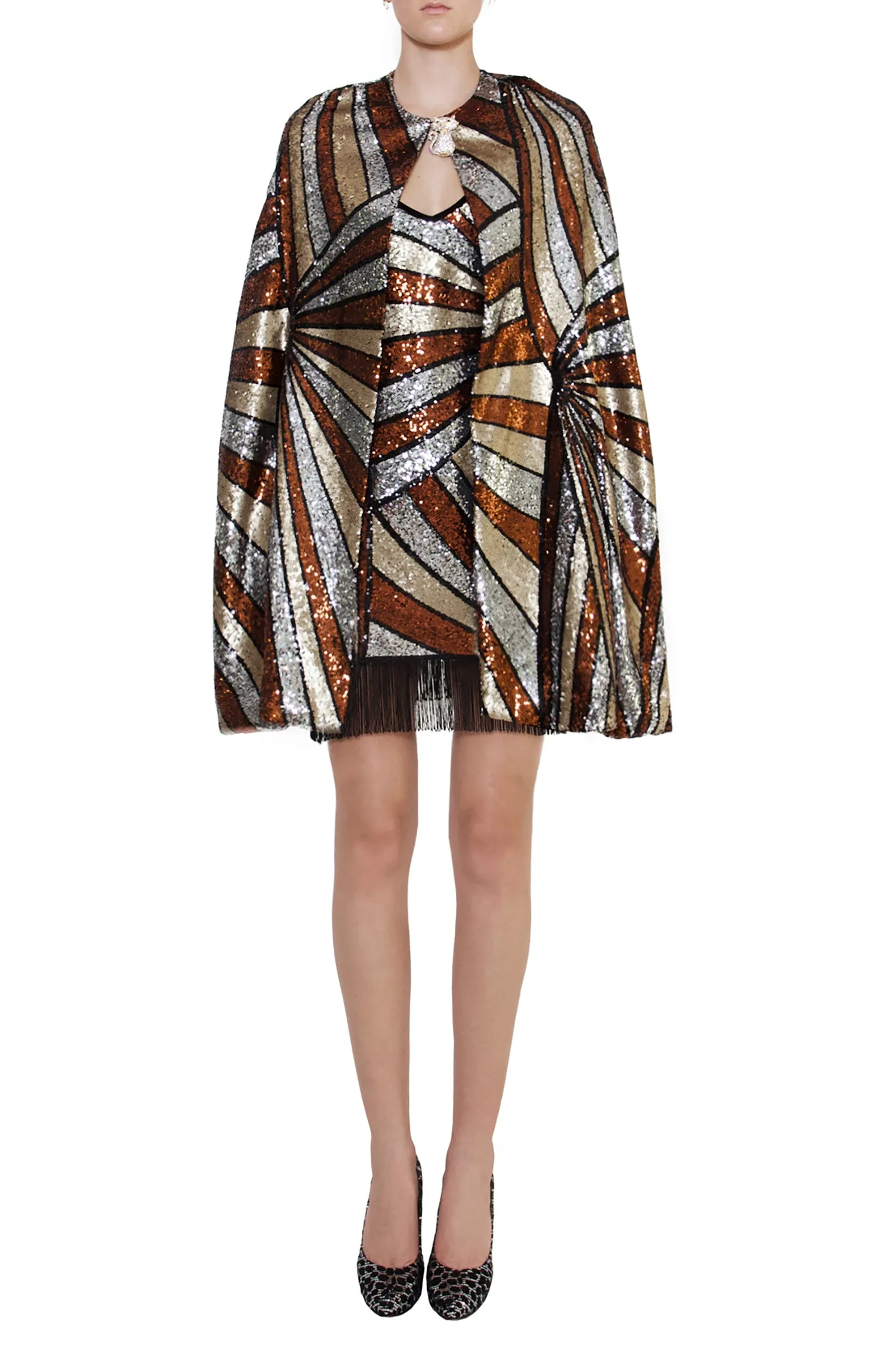 Ilona Rich Sequin Bronze Cape