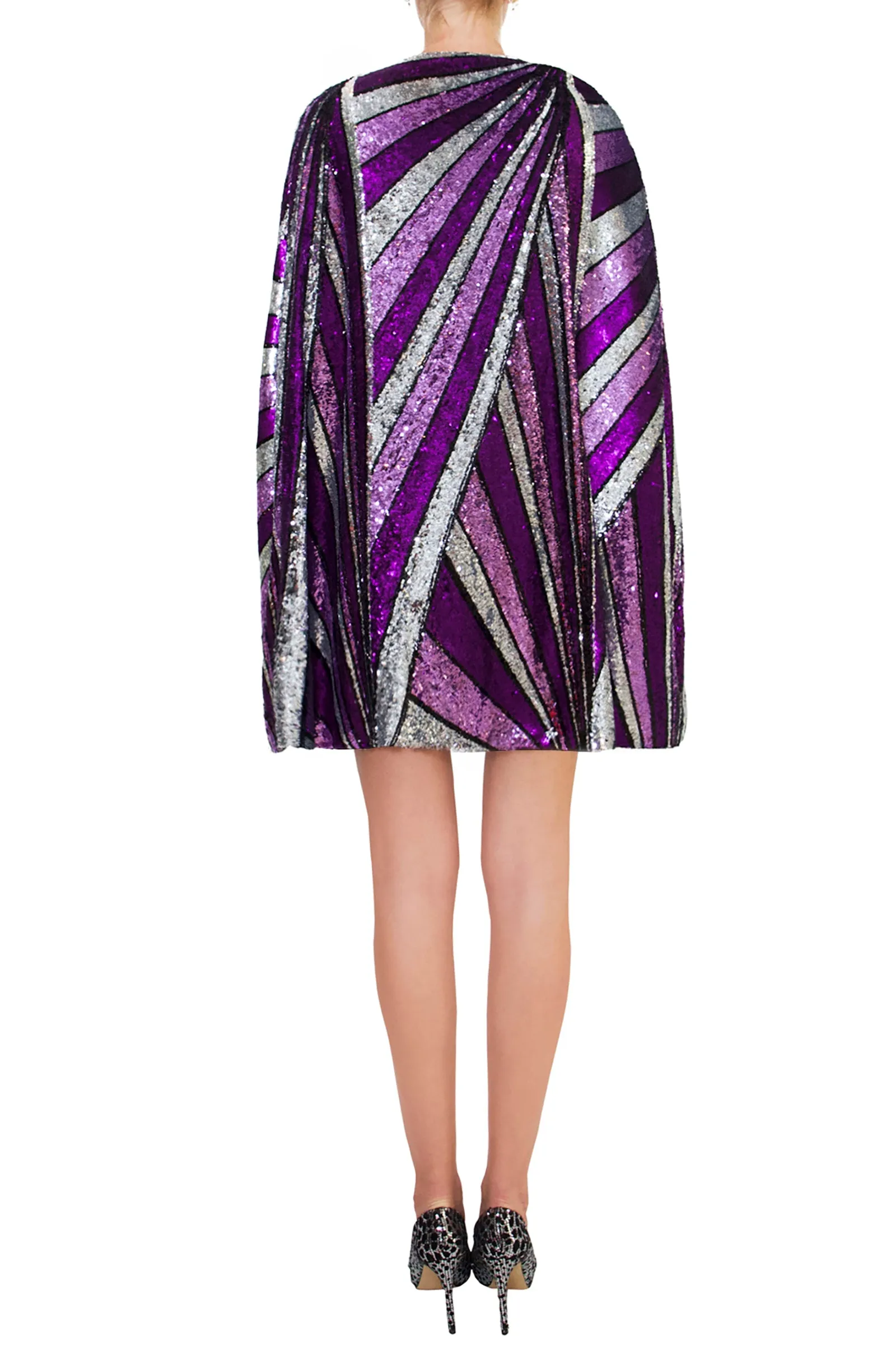 Ilona Rich Sequin Purple Cape