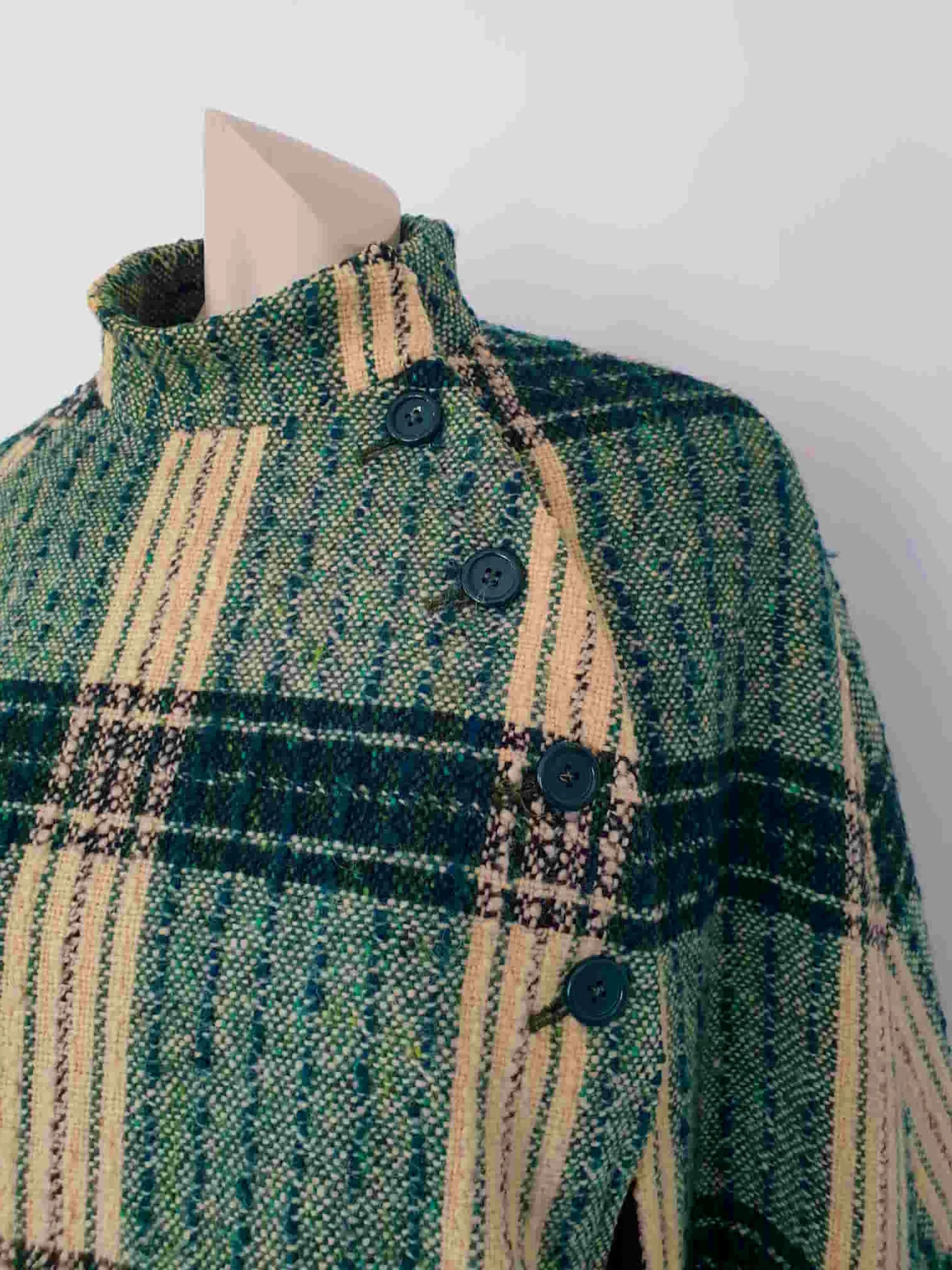 Irish Green Tweed Plaid Cape by Jimmy Hourihan