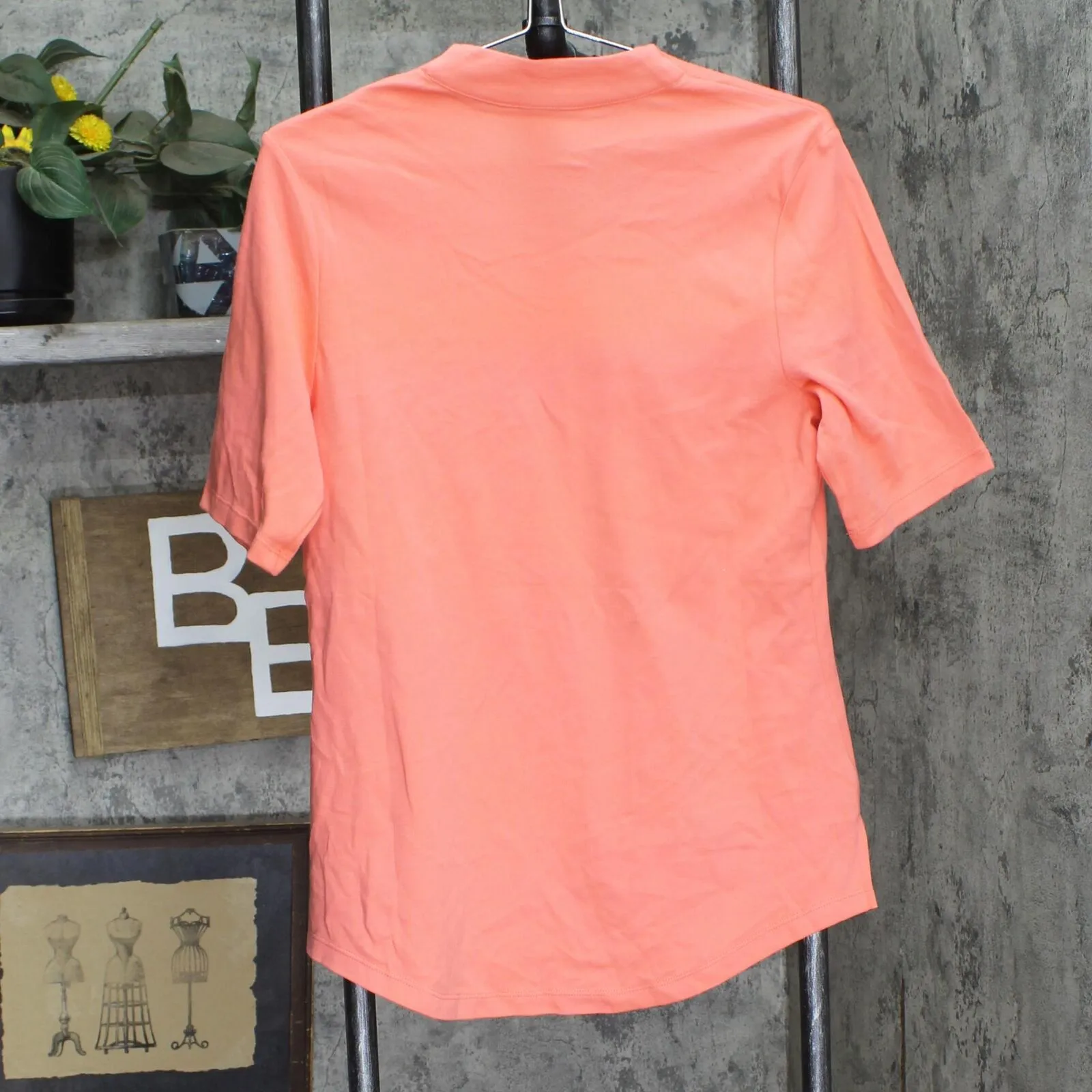 Isaac Mizrahi Live! Essentials Womens Knit Shirt Blouse Top Coral Pink M