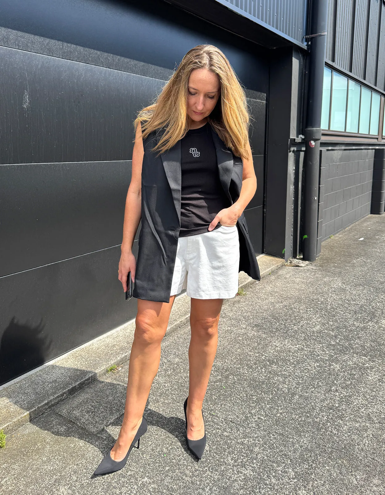 Isabelle Blazer Vest - Black