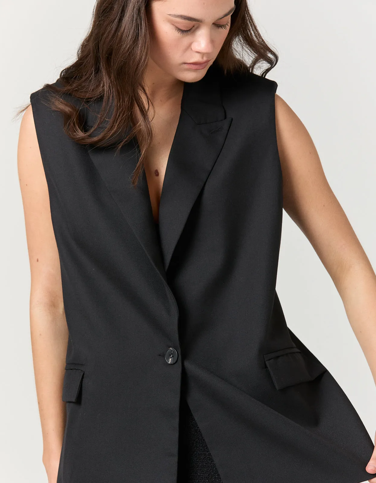 Isabelle Blazer Vest - Black