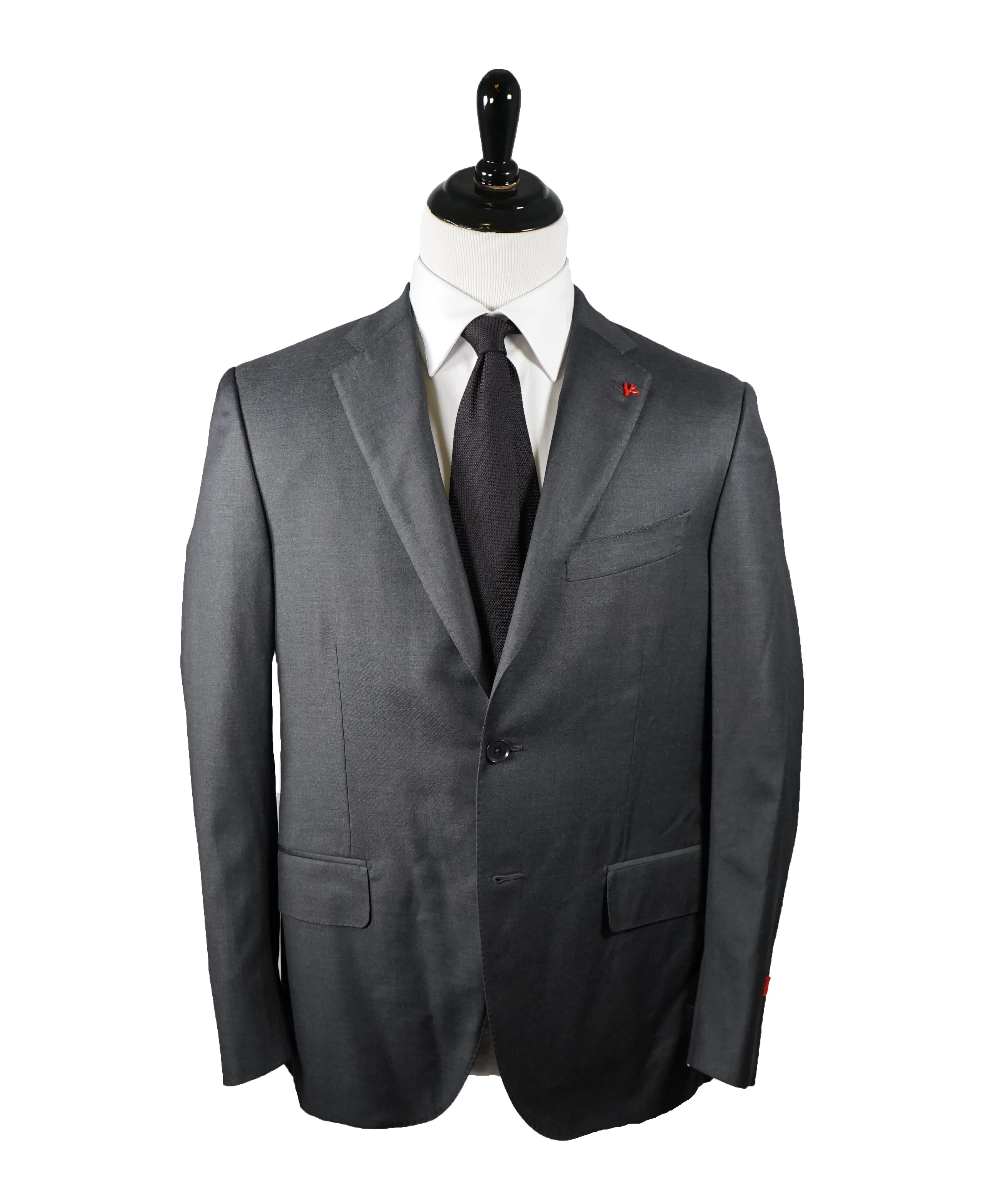 ISAIA - Aquaspider Base “Sanita” Charcoal 2-Button Suit - 42S