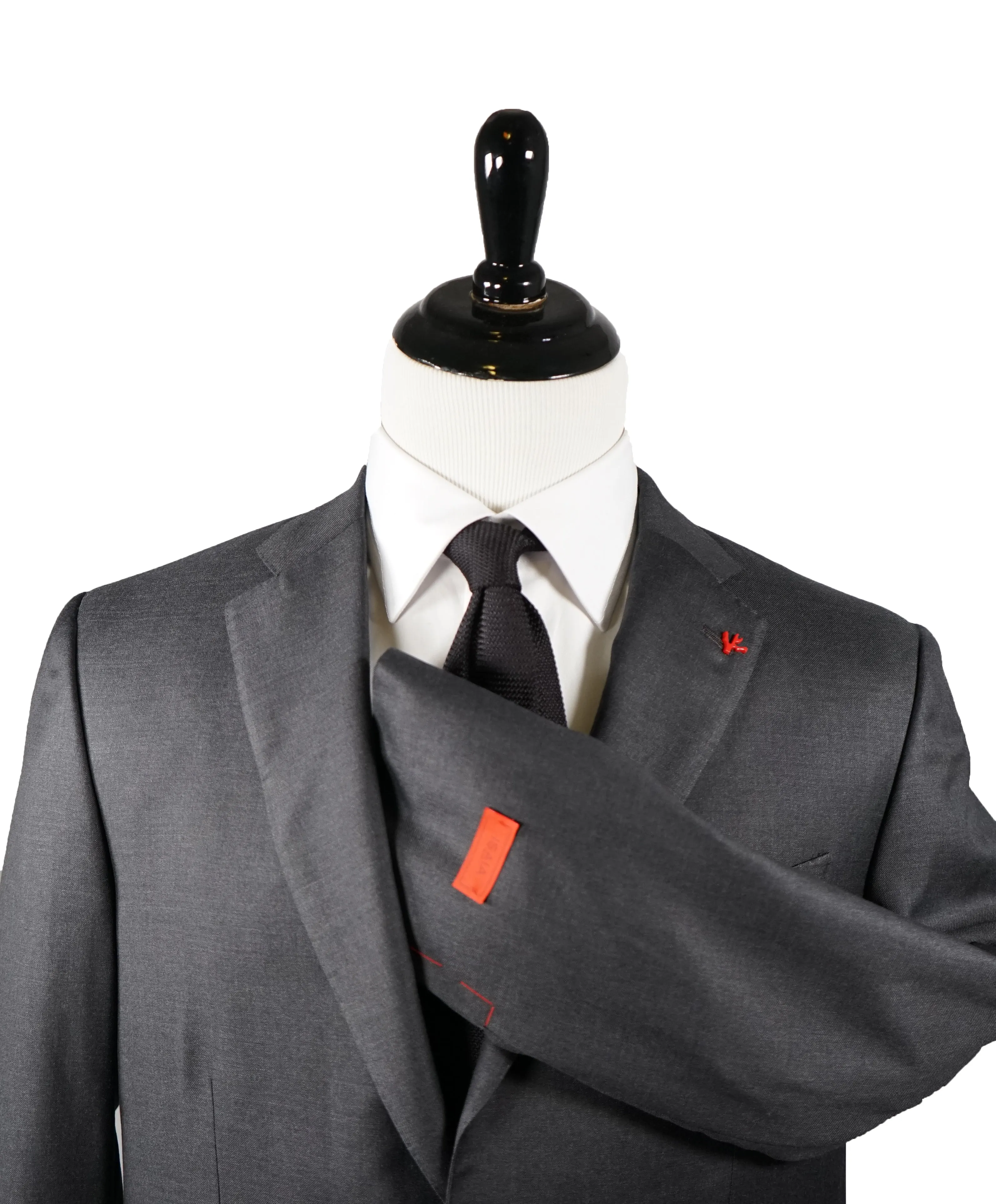 ISAIA - Aquaspider Base “Sanita” Charcoal 2-Button Suit - 42S