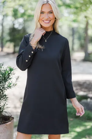 It Goes On Black Shift Dress