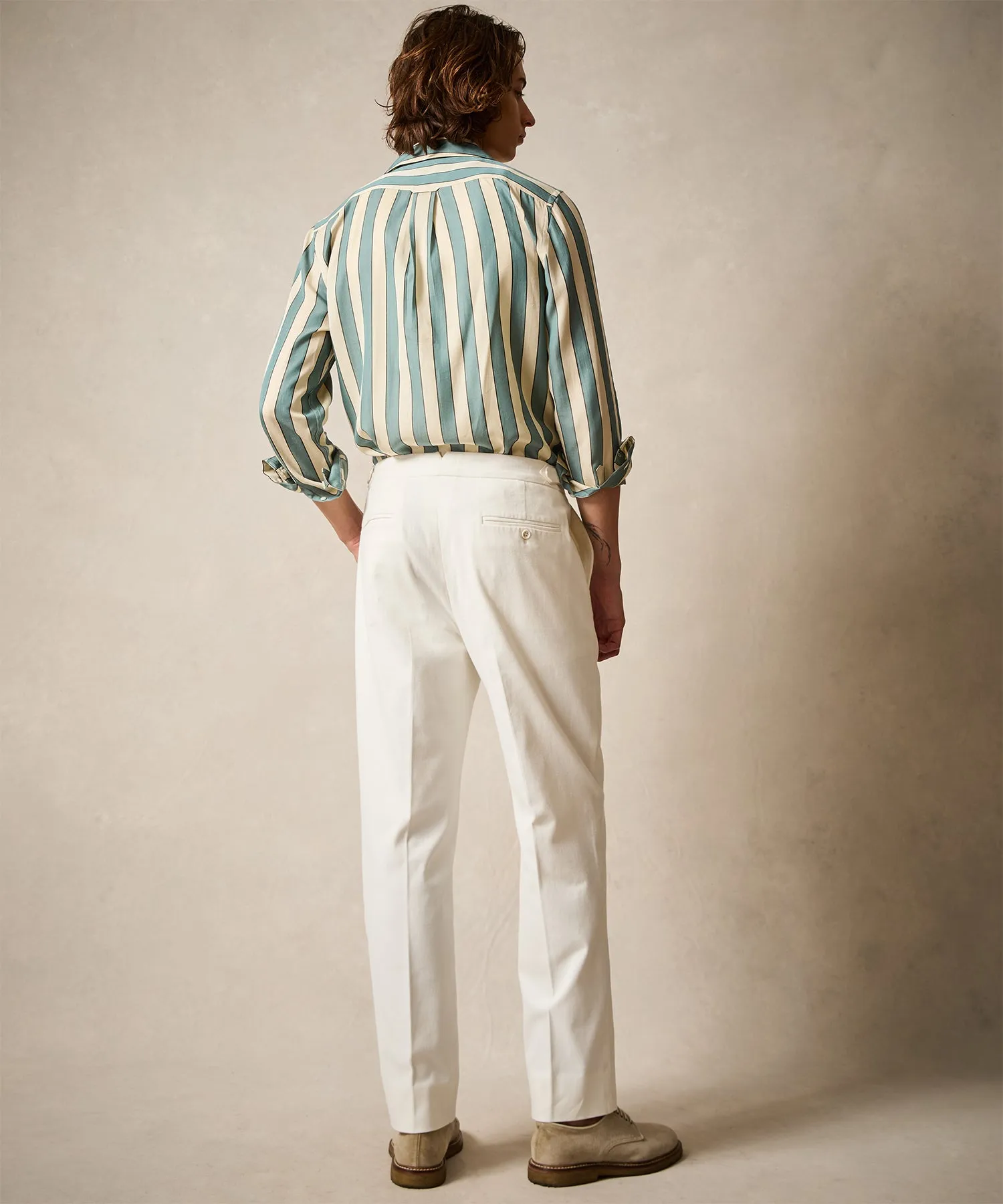 Italian Brushed Cotton Side Tab Trouser