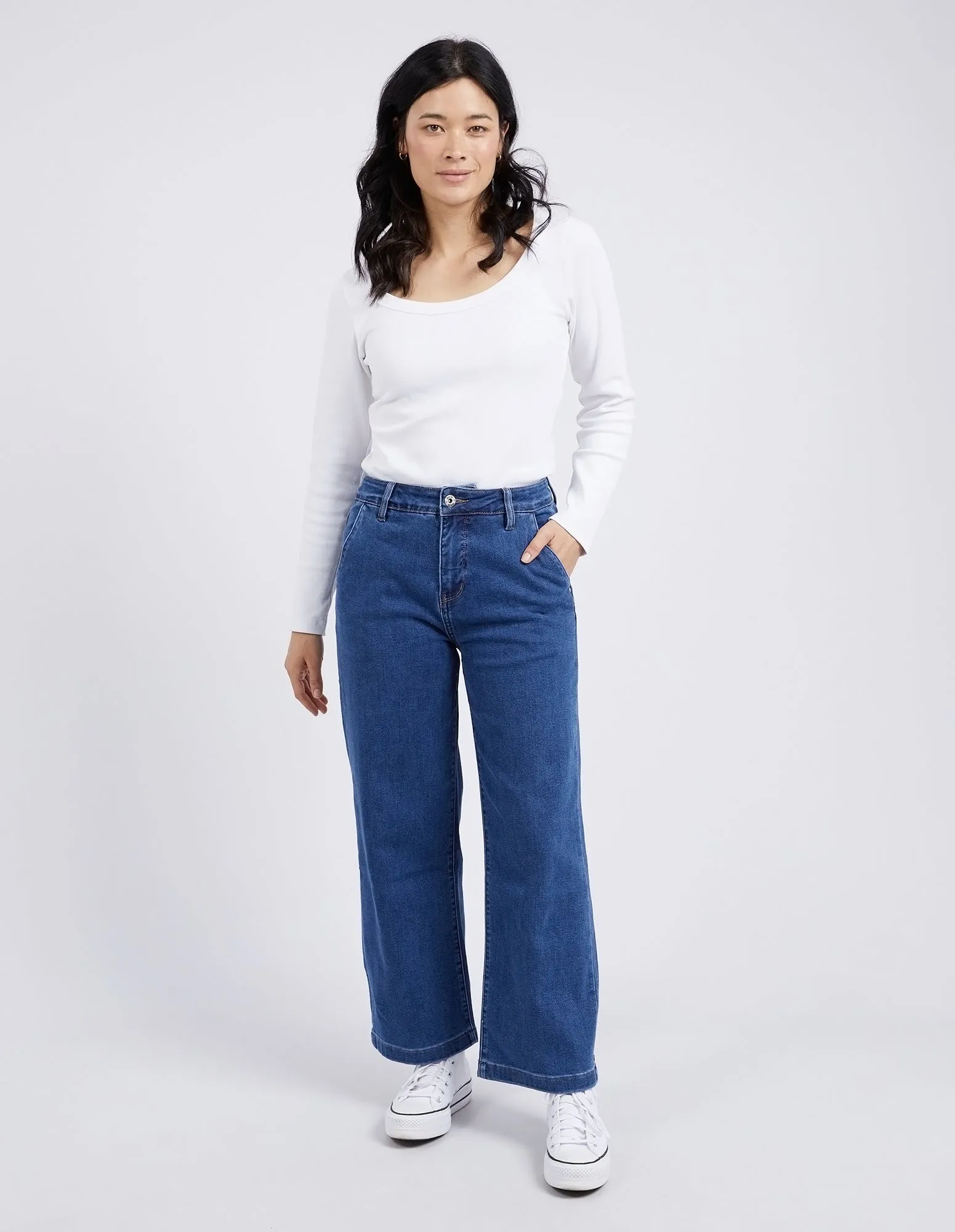 IZZY WIDE LEG JEAN || BLUE