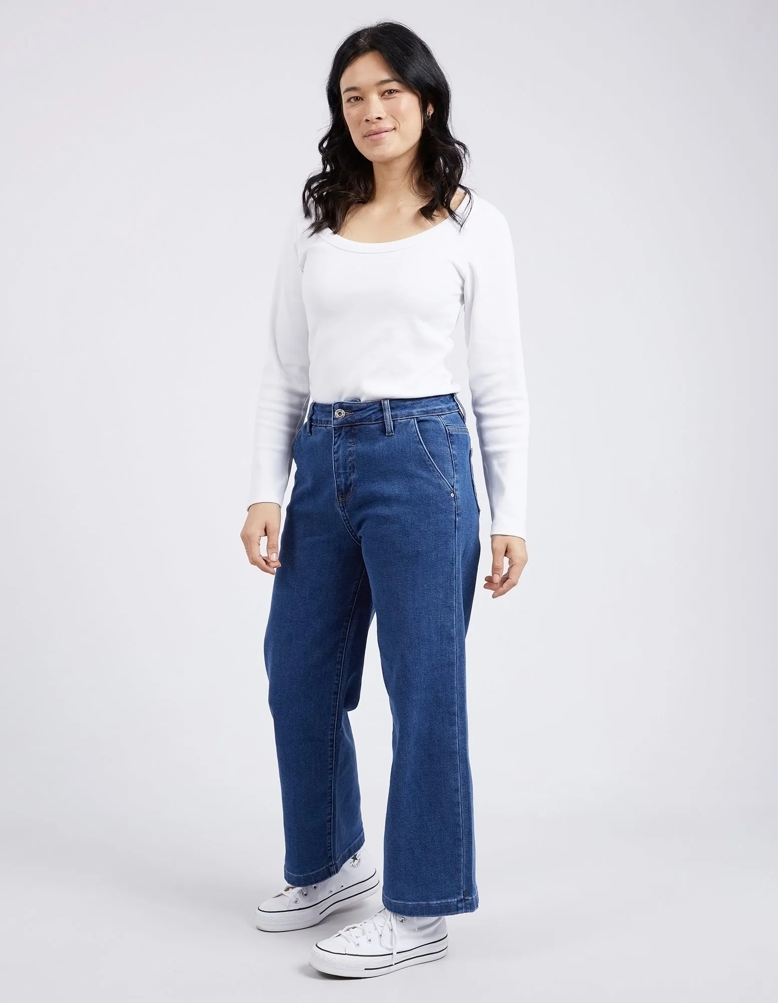 IZZY WIDE LEG JEAN || BLUE