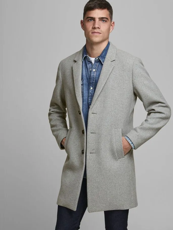 Jack Jones Moulder Wool Coat Grey