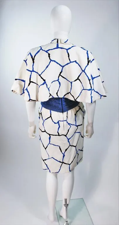 JACQUELINE DE RIBES Halter Dress w/ Snakeskin Belt Size 4-6
