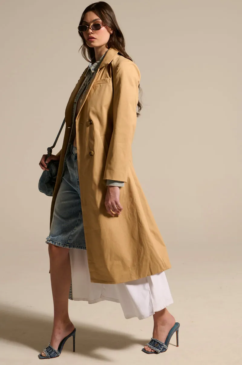 JADE STRUCTURED TRENCH IN KHAKI