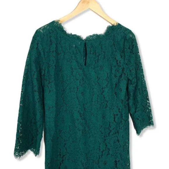 Joie Porta Green Lace Mini 3/4 Sleeve Shift Dress