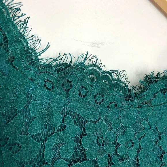 Joie Porta Green Lace Mini 3/4 Sleeve Shift Dress