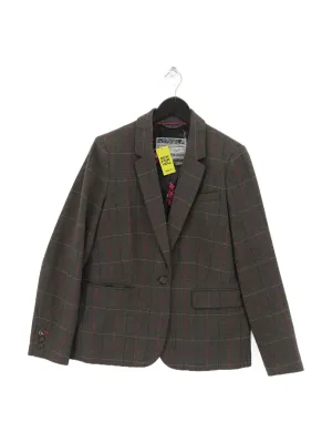 Joules Women's Blazer UK 16 Green Wool with Polyester, Viscose