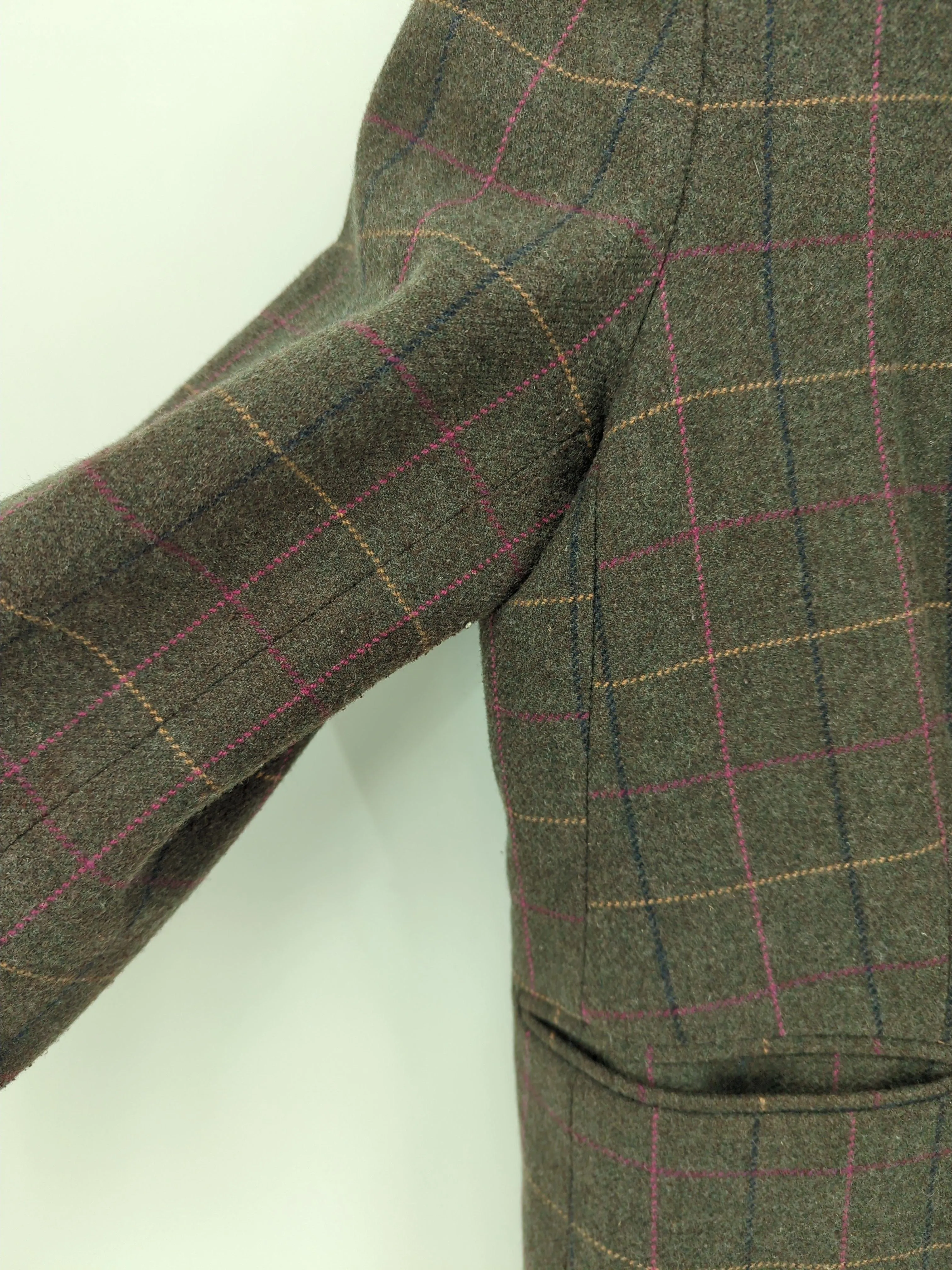 Joules Women's Blazer UK 16 Green Wool with Polyester, Viscose