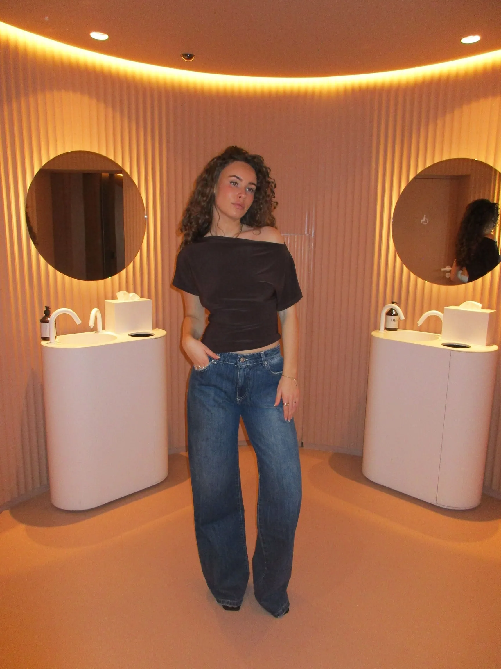 Jovy | Brown Off-Shoulder Top