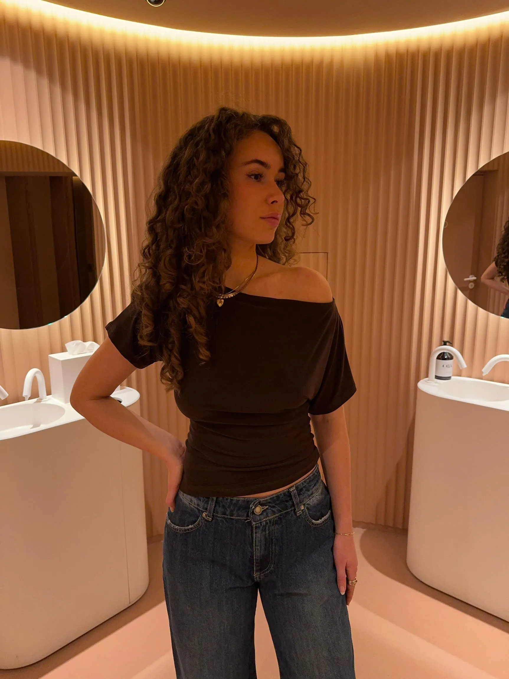 Jovy | Brown Off-Shoulder Top
