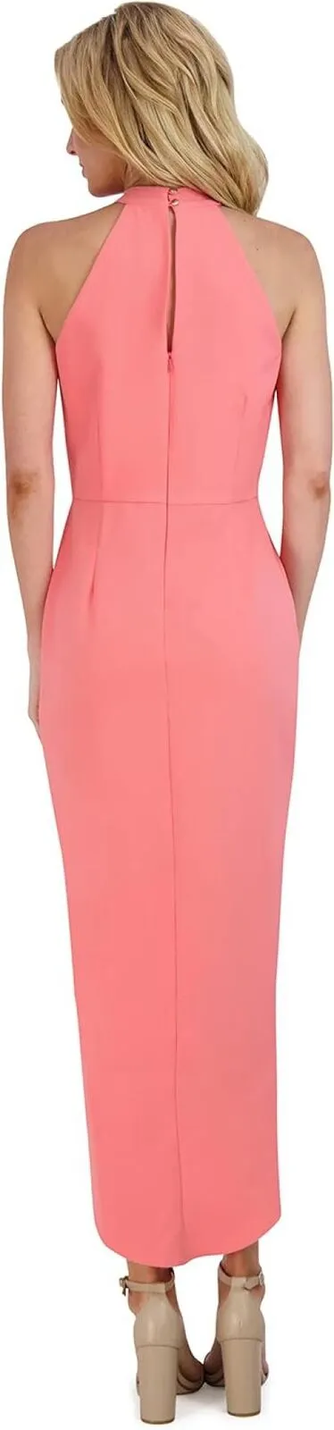 Julia Jordan Womens Knot-Neck Midi Halter Dress Pink 16 JJ38691 Melon Pink 16