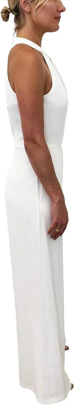 Julia Jordan Womens Twist Front Halter Jumpsuit JJ36624 Ivory 14