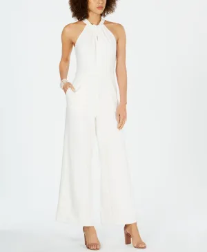 Julia Jordan Womens Twist Front Halter Jumpsuit JJ36624 Ivory 16