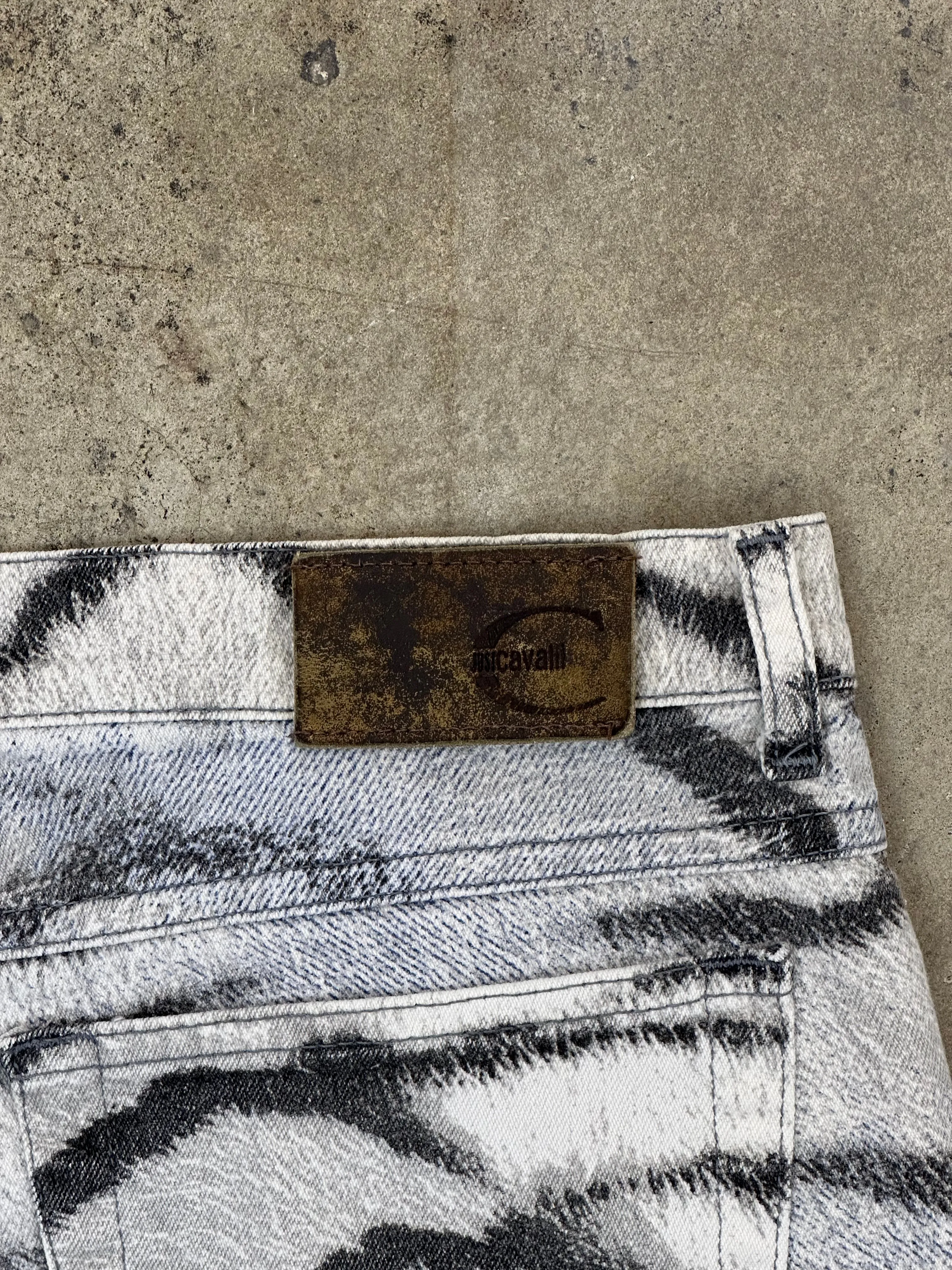 Just Cavalli Zebra Print Wide Leg Jeans