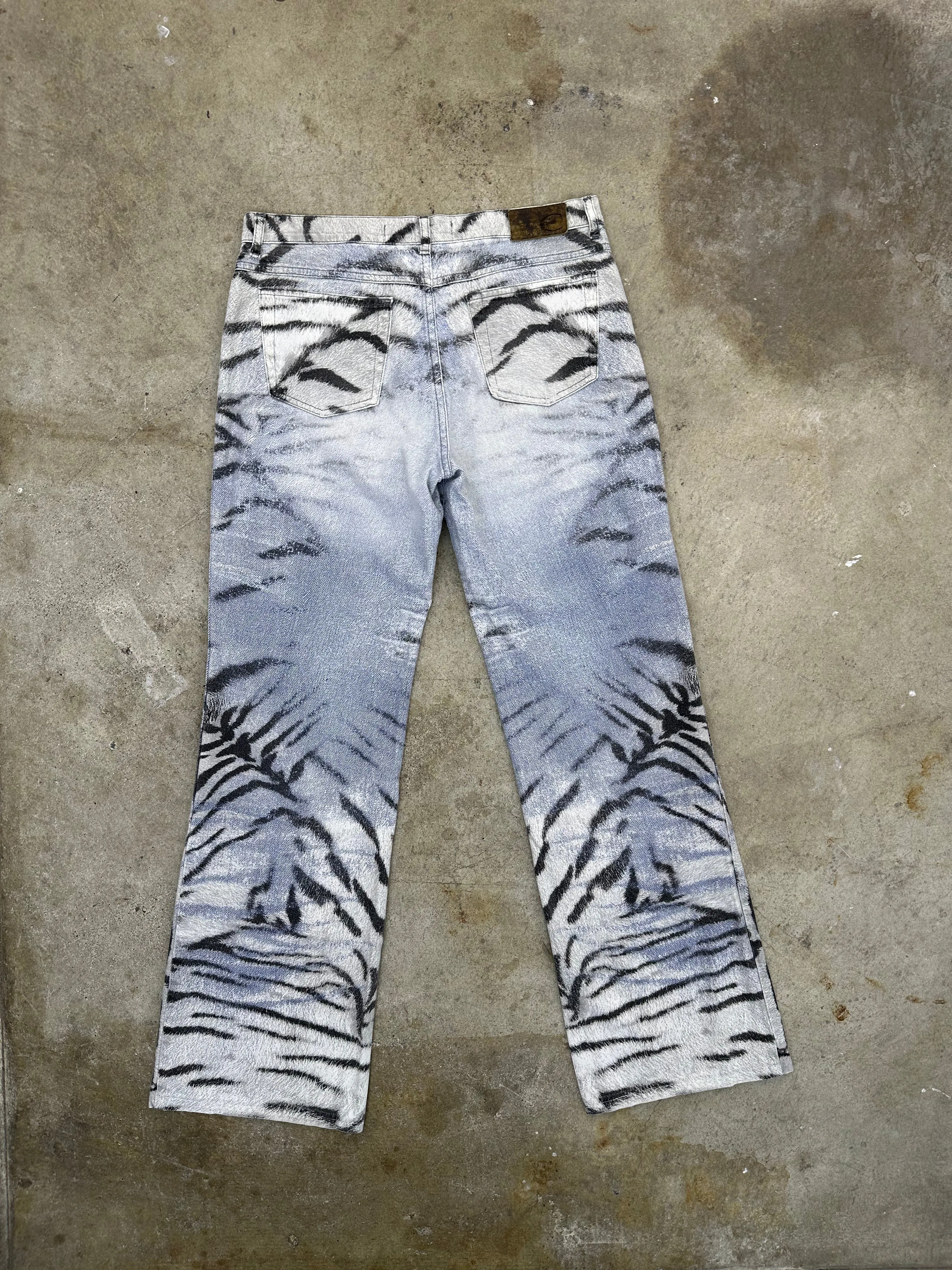 Just Cavalli Zebra Print Wide Leg Jeans