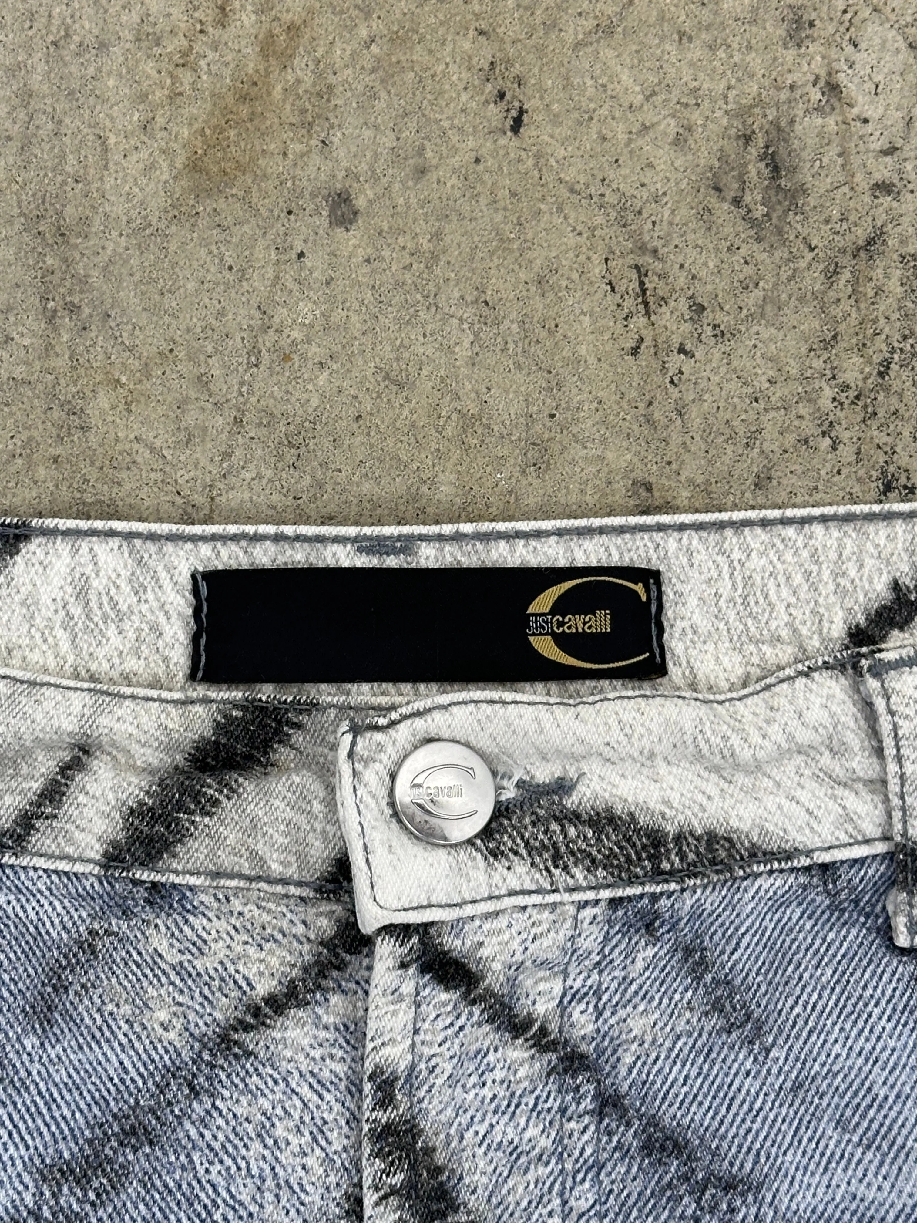 Just Cavalli Zebra Print Wide Leg Jeans