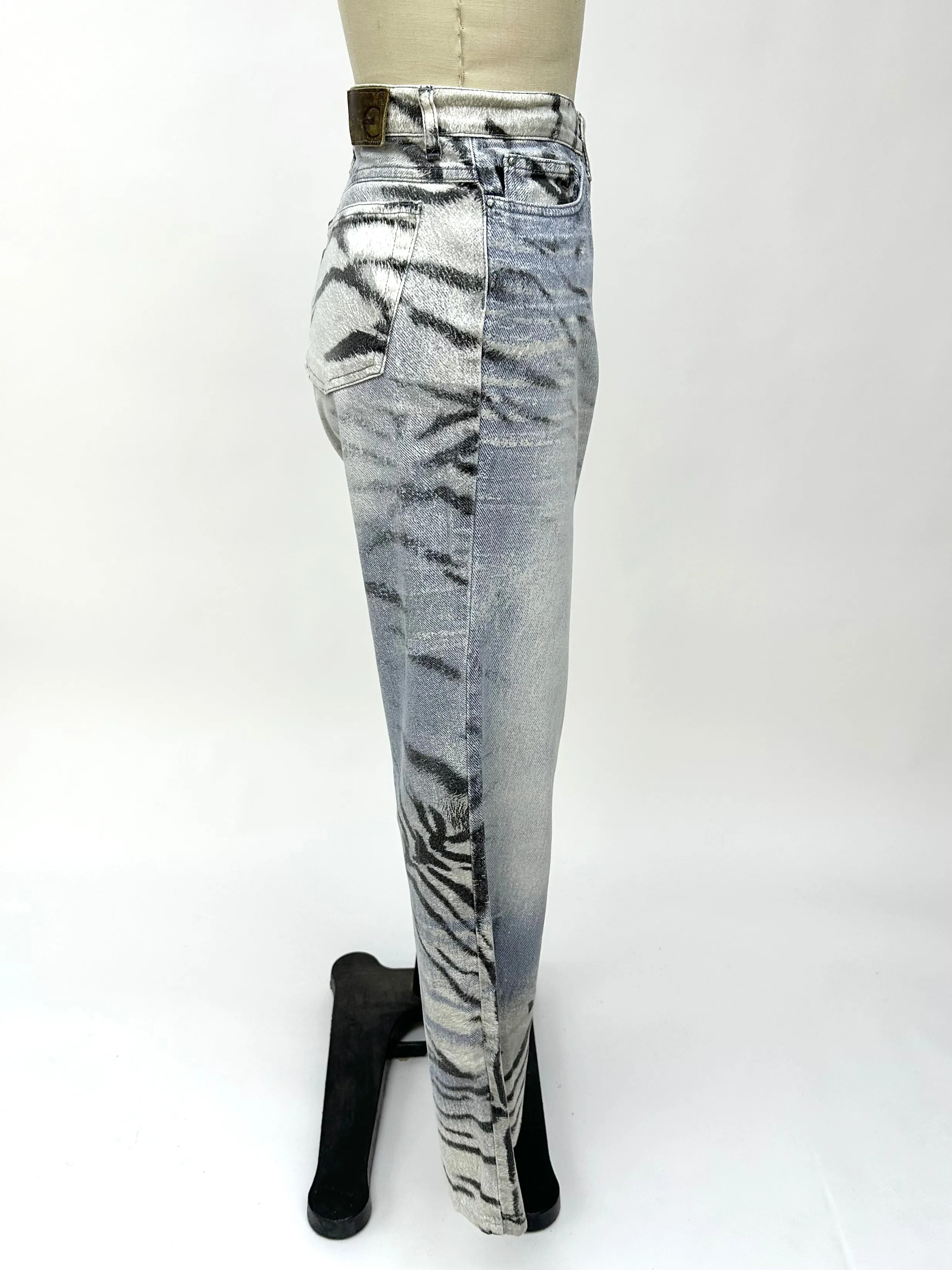 Just Cavalli Zebra Print Wide Leg Jeans