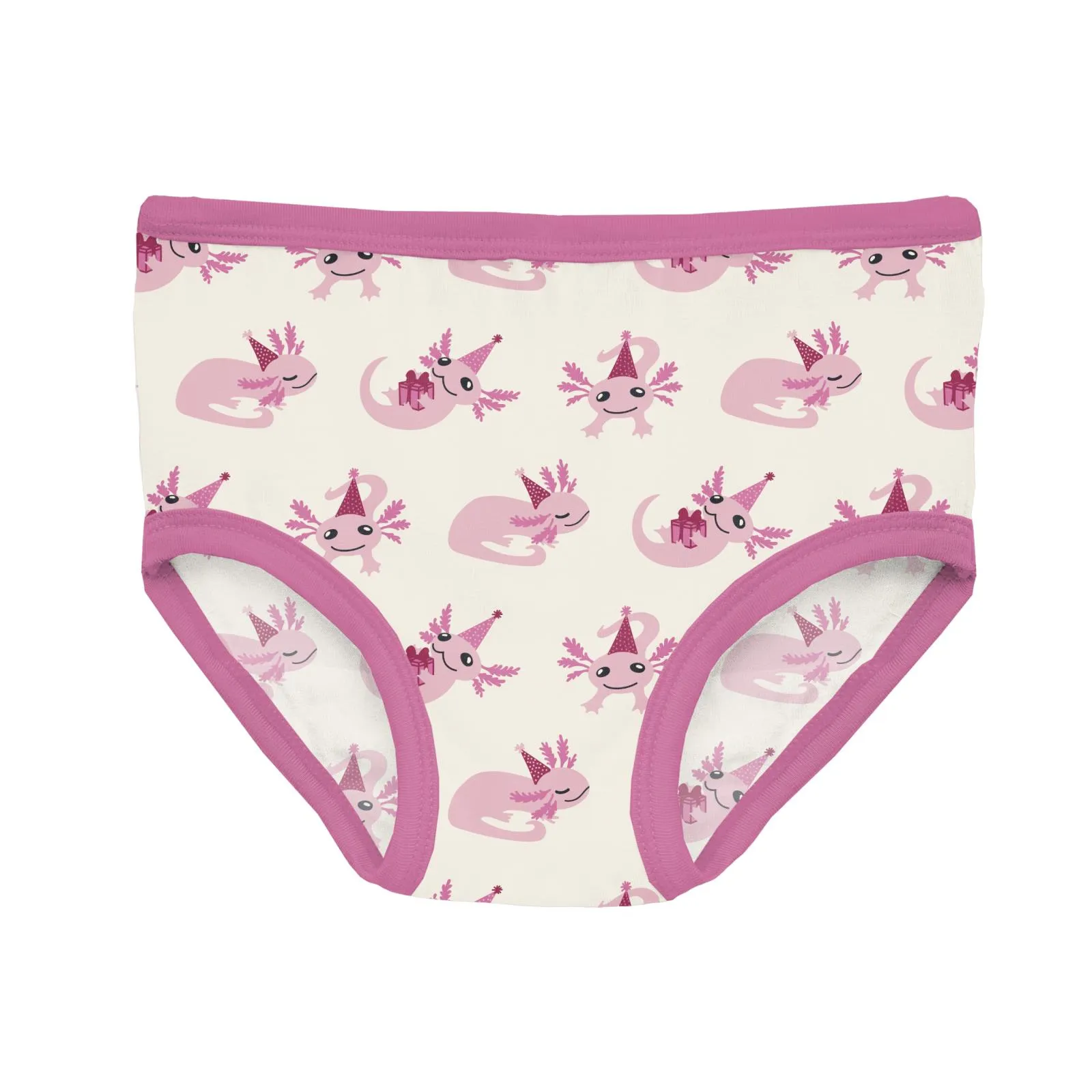 Kickee Pants Natural Axolotl Party Print Girl's Underwear