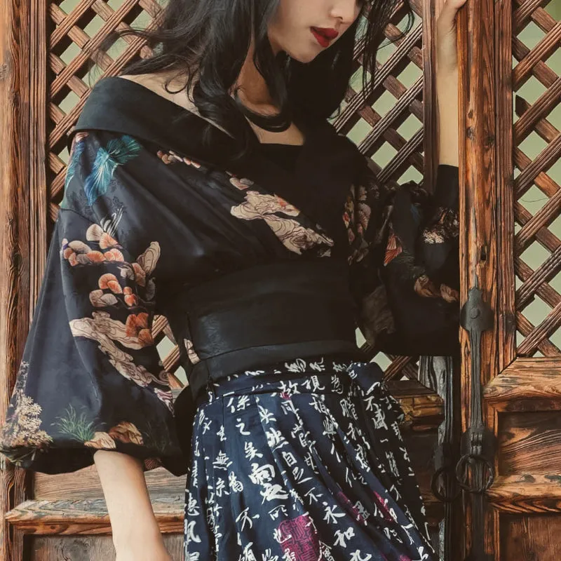 Kimono-style off-shoulder tops