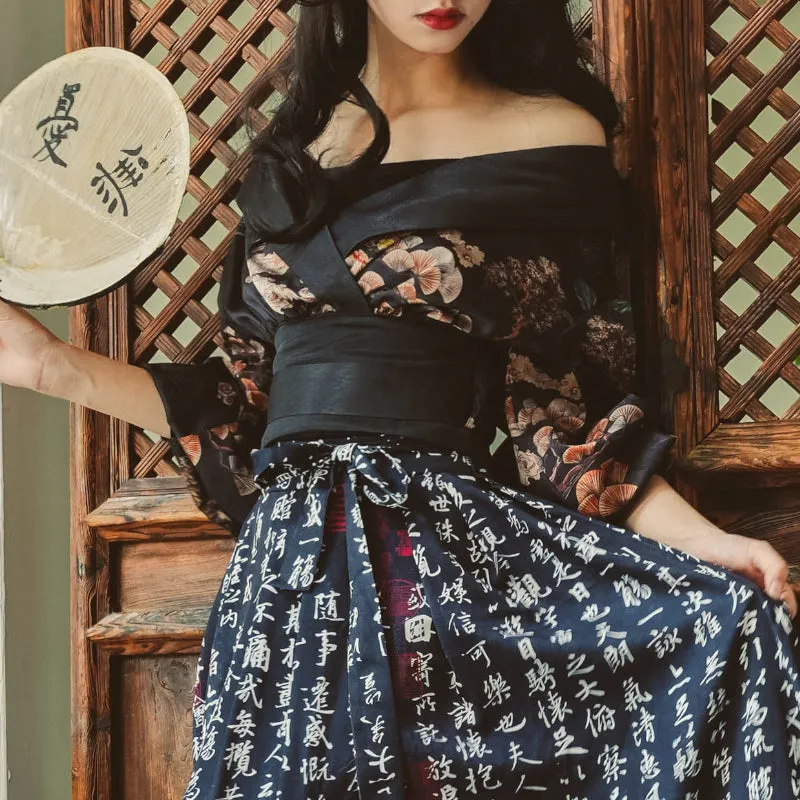 Kimono-style off-shoulder tops