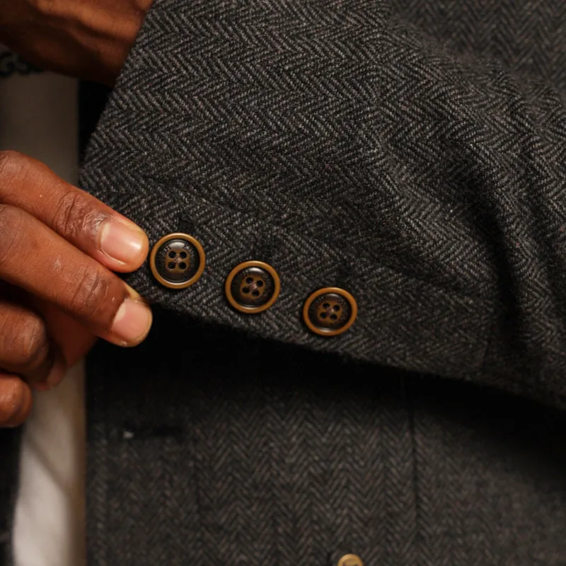 Kingsley Heath Luxe Collar Tweed Blazer - Gravel