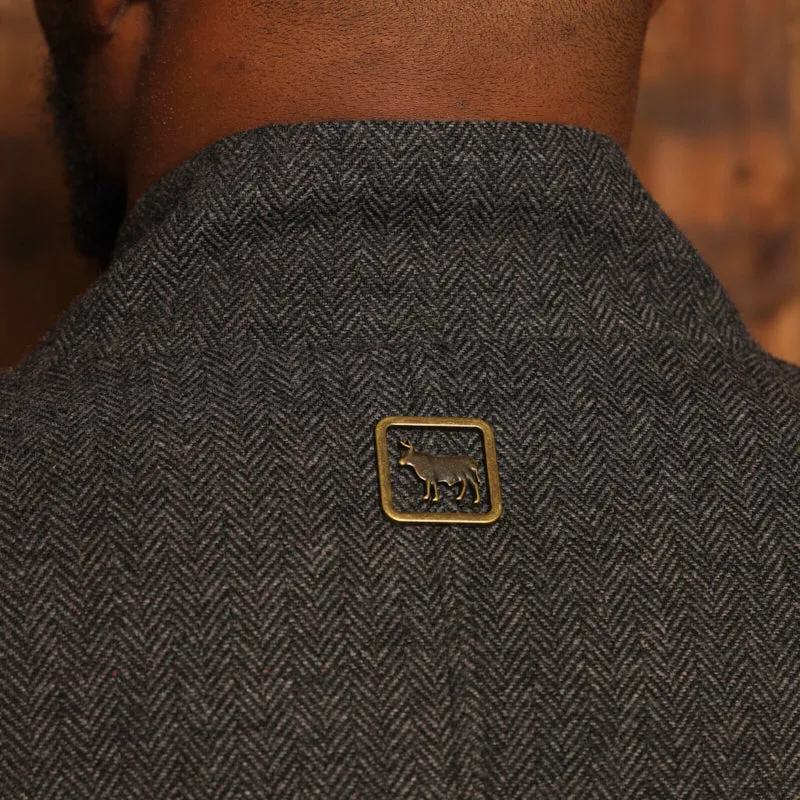 Kingsley Heath Luxe Collar Tweed Blazer - Gravel
