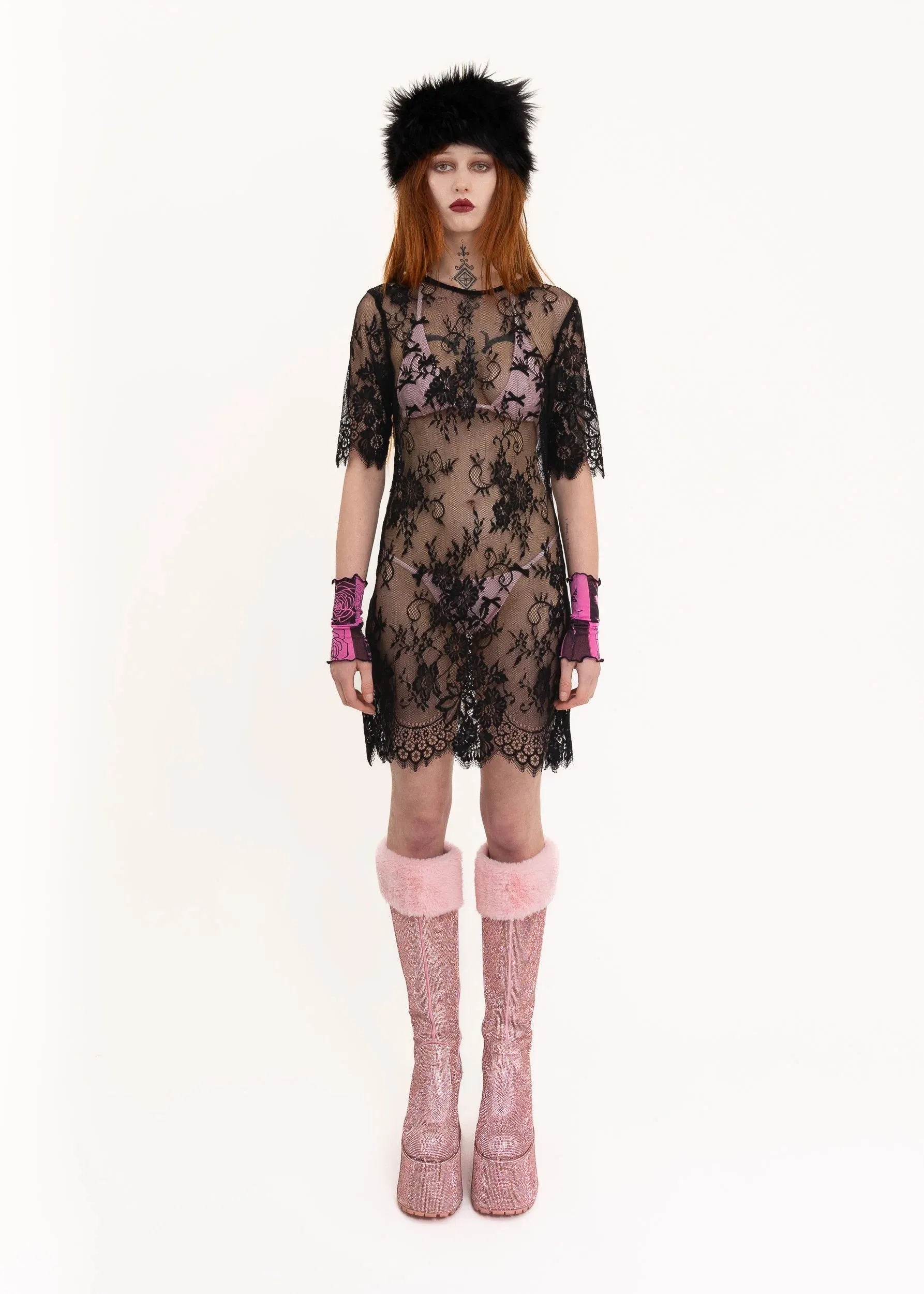 Lace mini dress