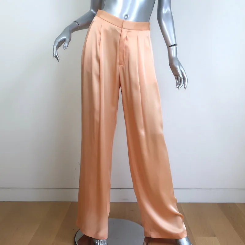 LAPOINTE Matching Satin Sleeveless Top & Wide Leg Pants Set Peach Size 4