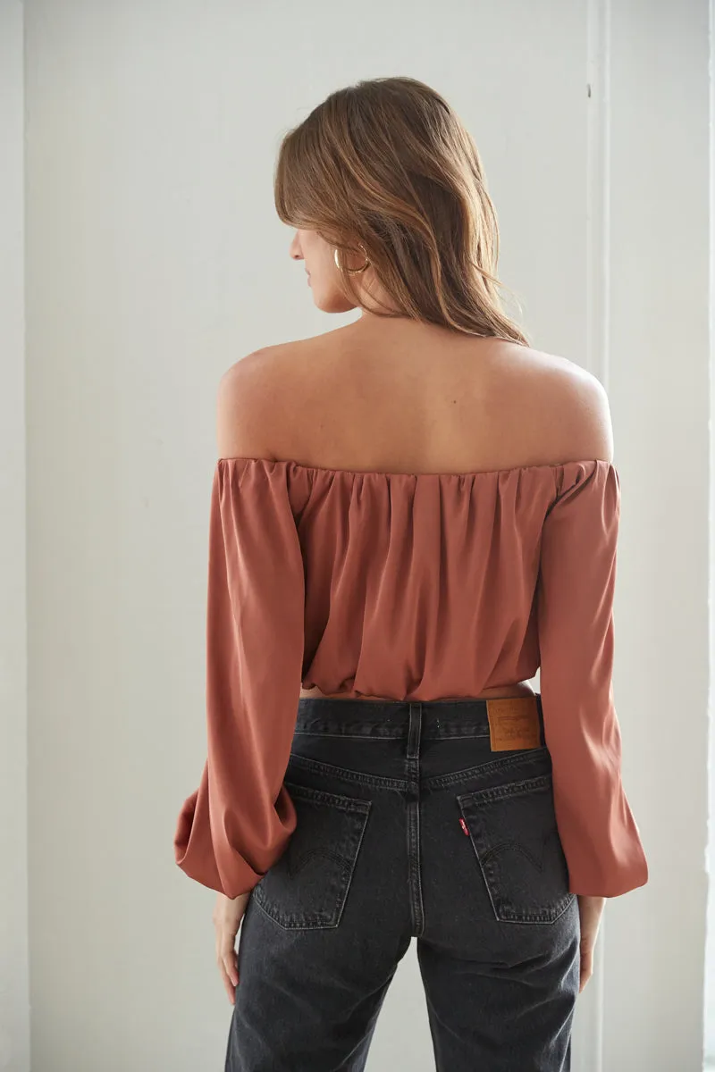 Laylah Long Sleeve Satin Top