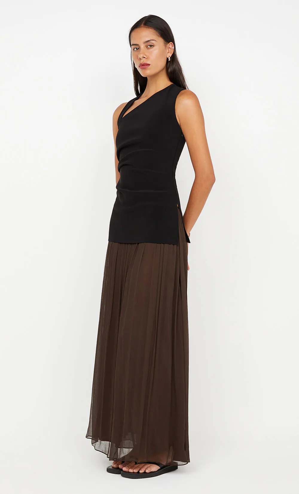 LETTY ASYM TOP - BLACK