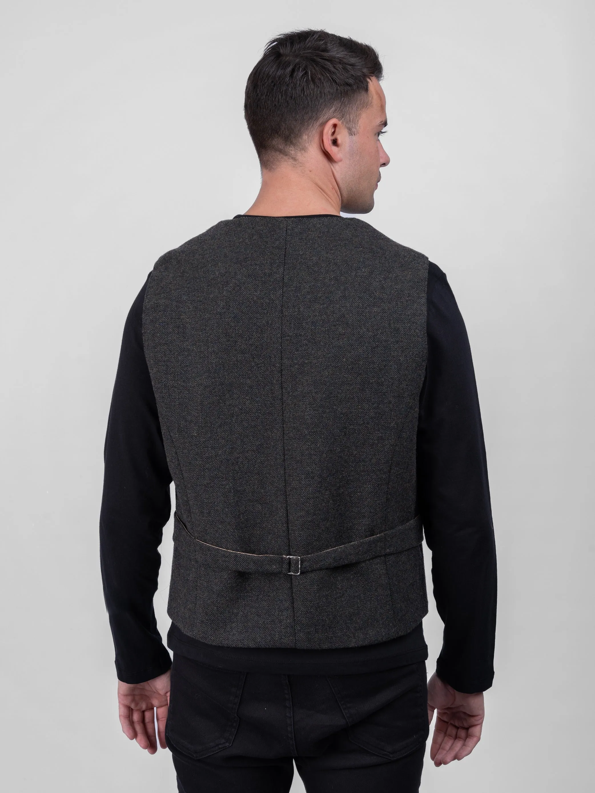 Light Green Tweed Waistcoat & Vest