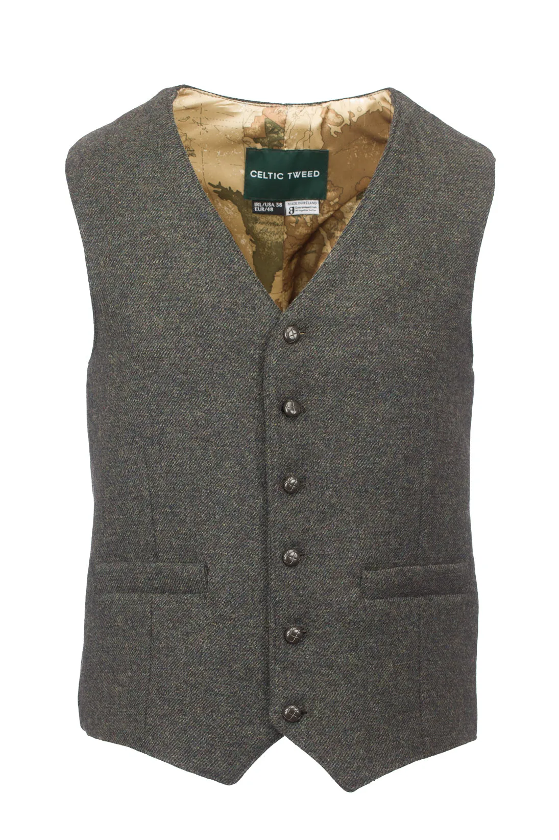 Light Green Tweed Waistcoat & Vest