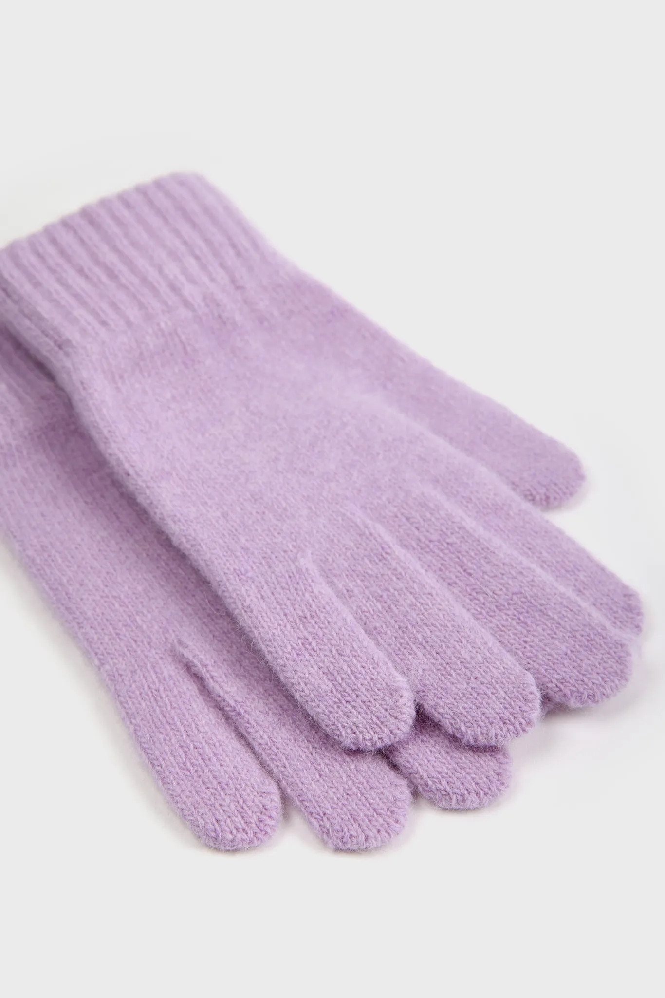 Lilac wool blend gloves