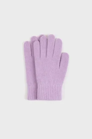 Lilac wool blend gloves