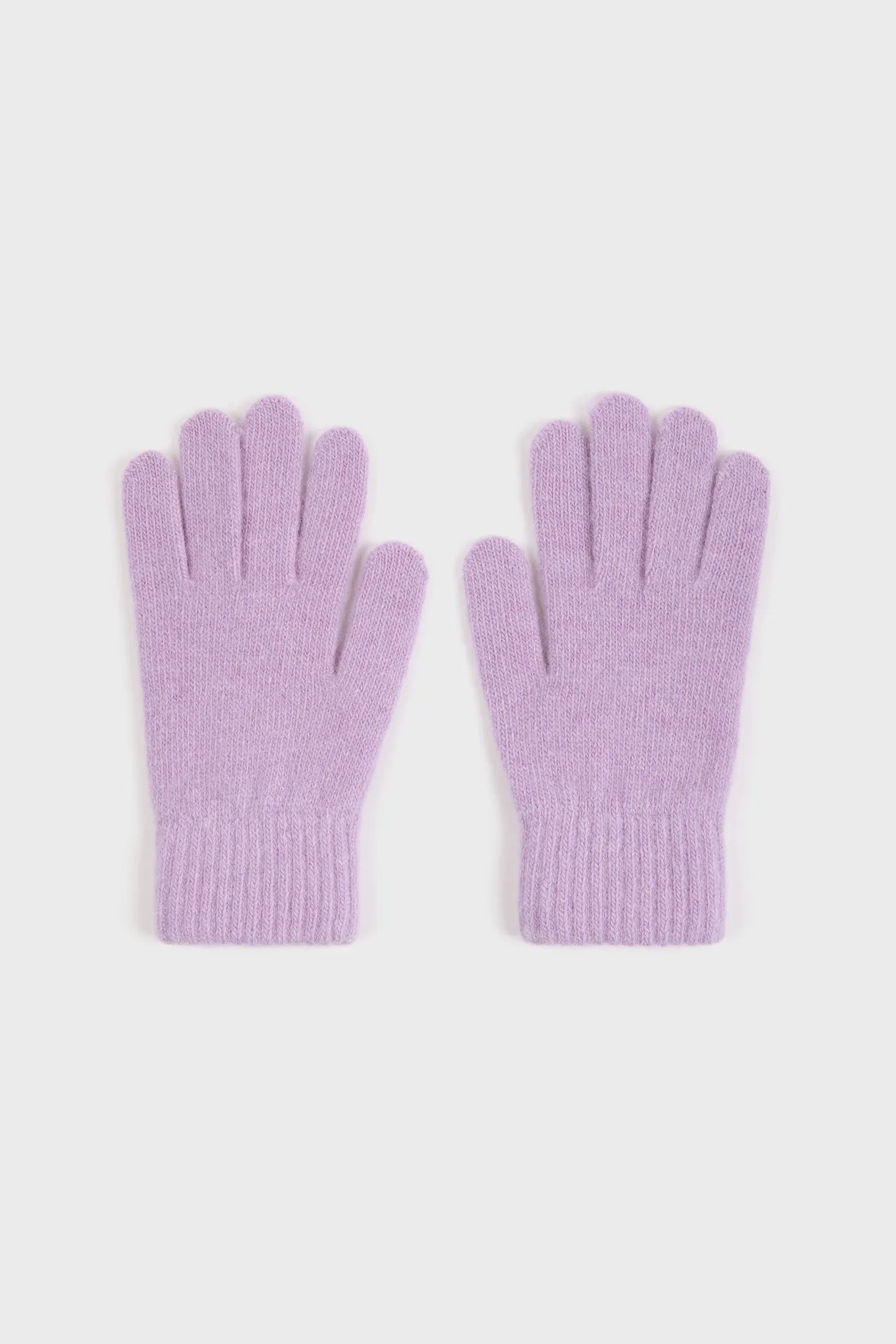 Lilac wool blend gloves