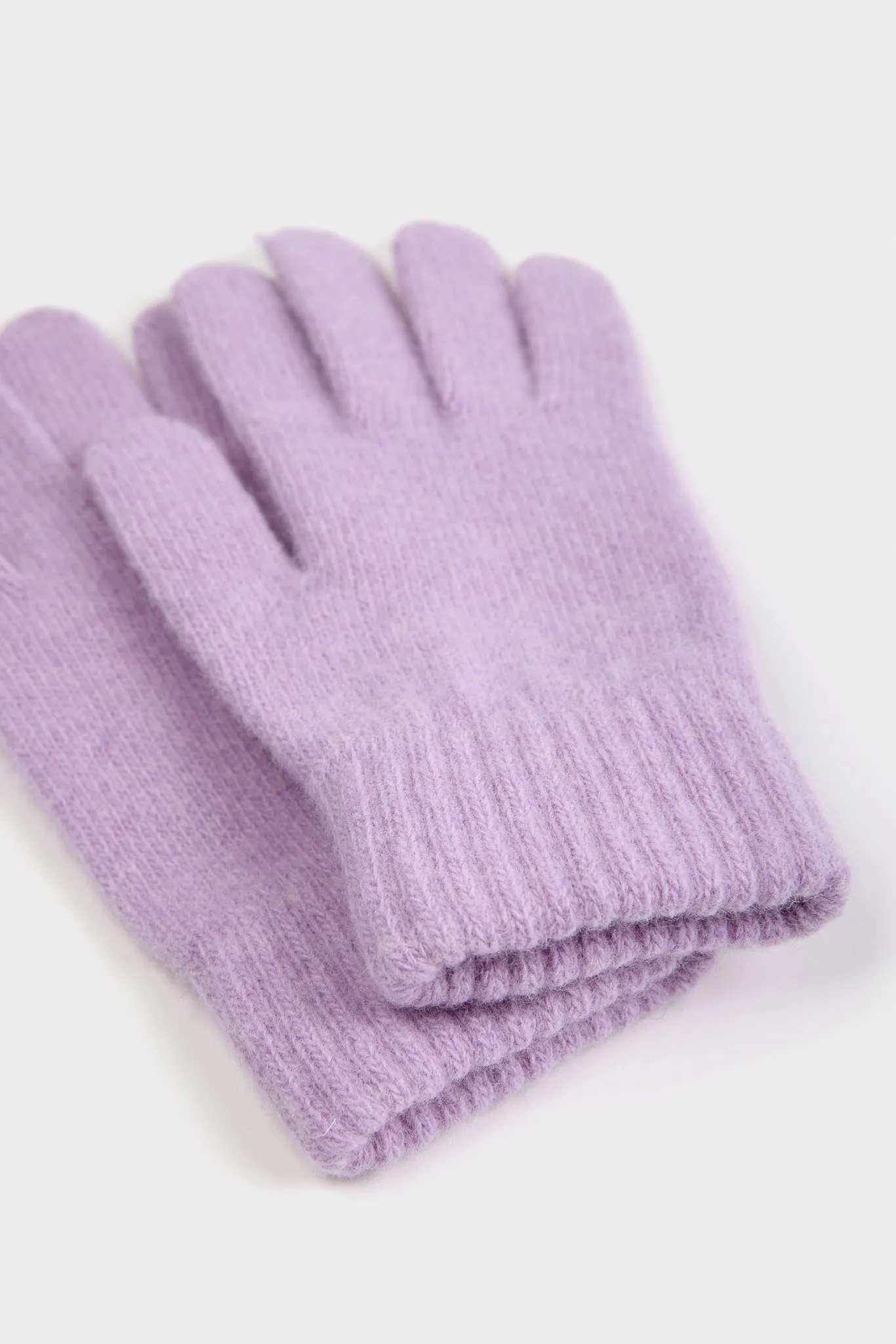 Lilac wool blend gloves