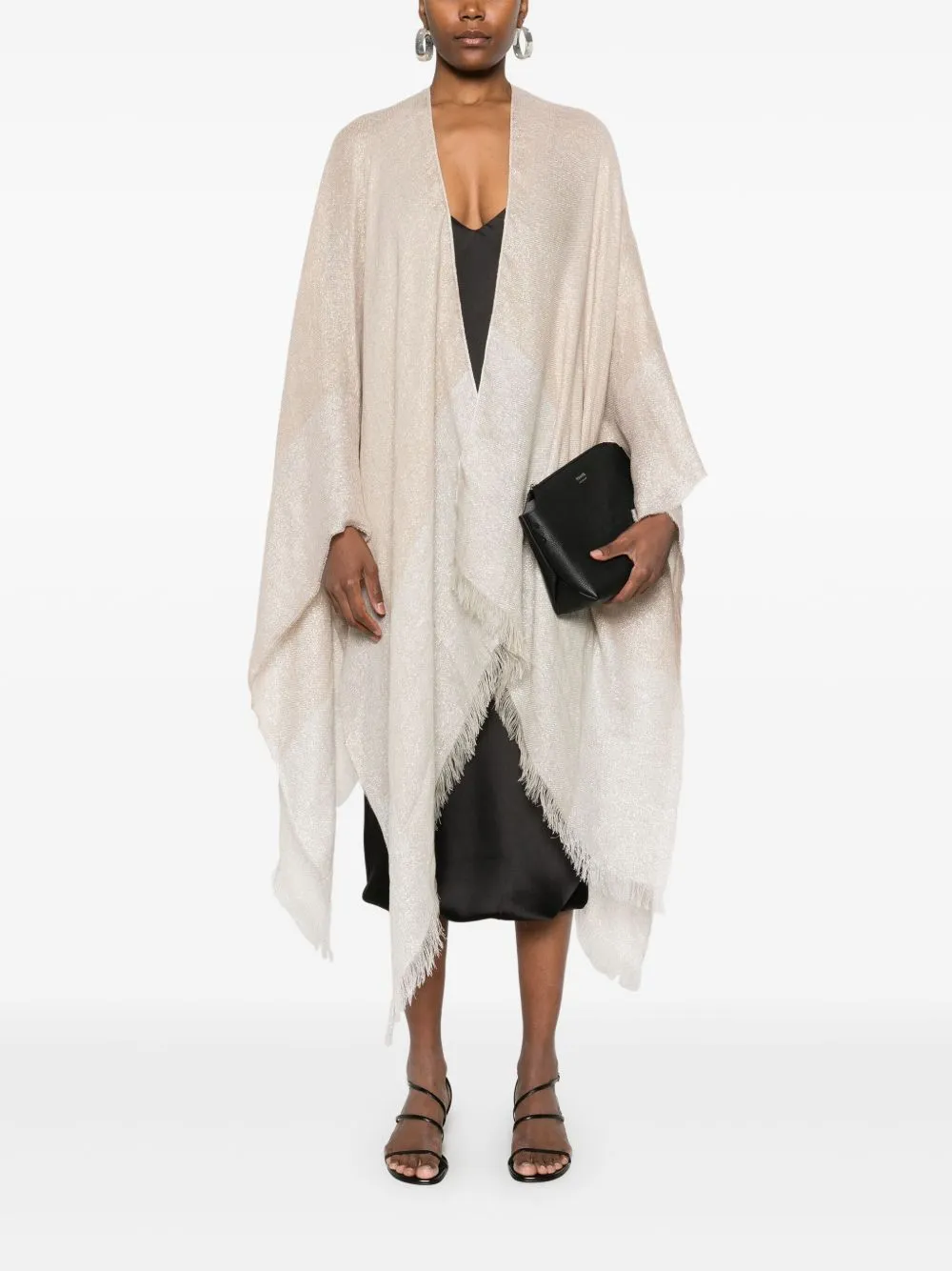 Linen blend poncho