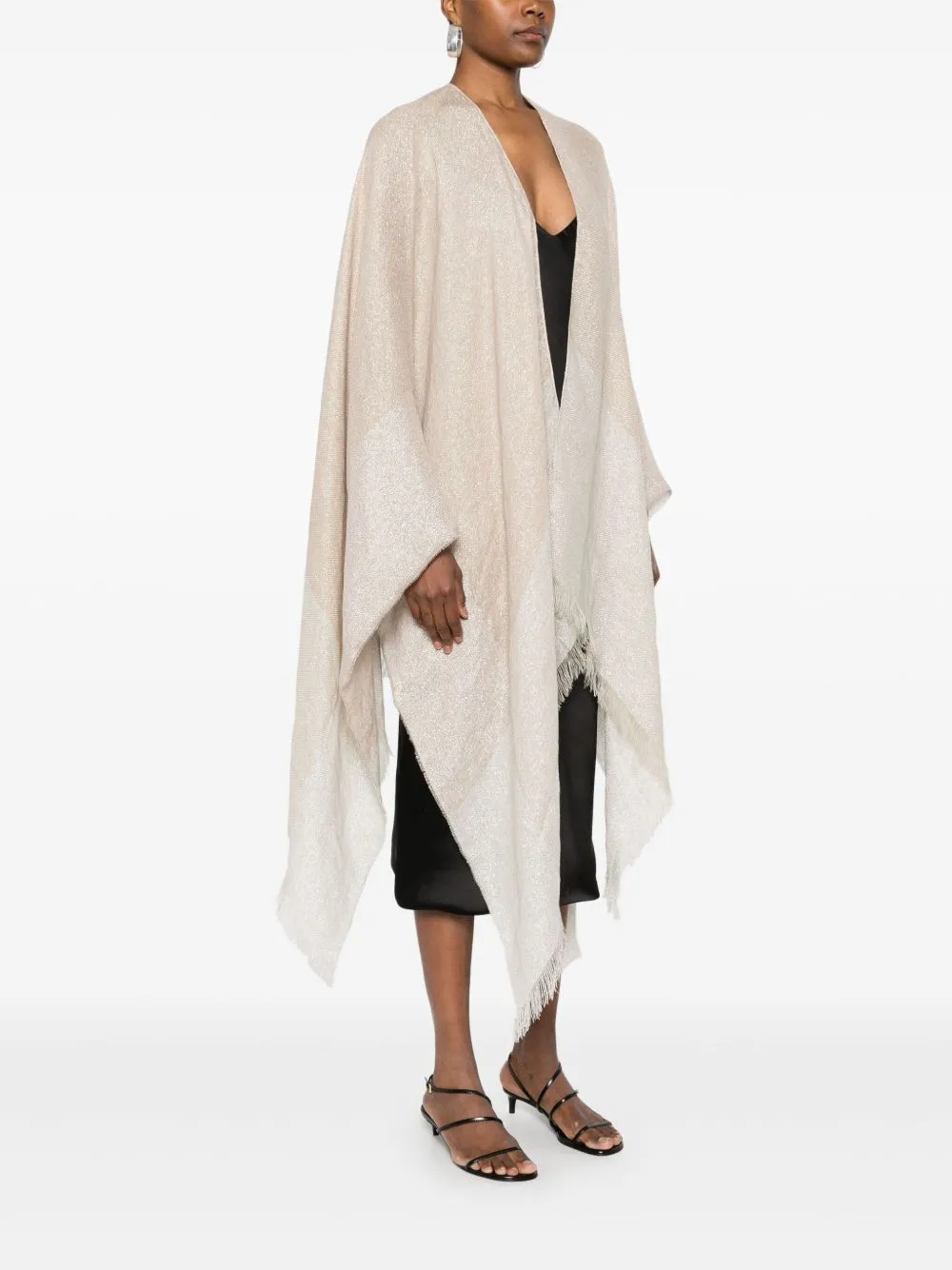 Linen blend poncho