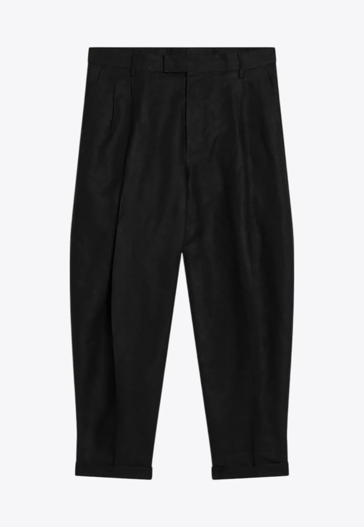 Linen Cropped Tailored Pants